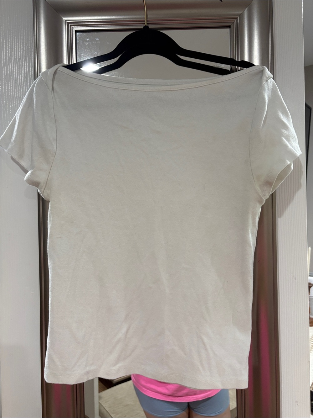 Old Navy White Boatneck Short-Sleeve Tee